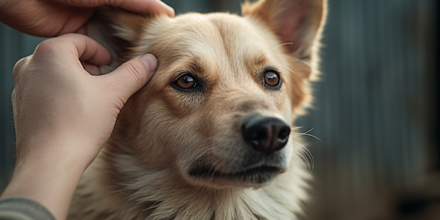 close attention to dog’s coat and skin